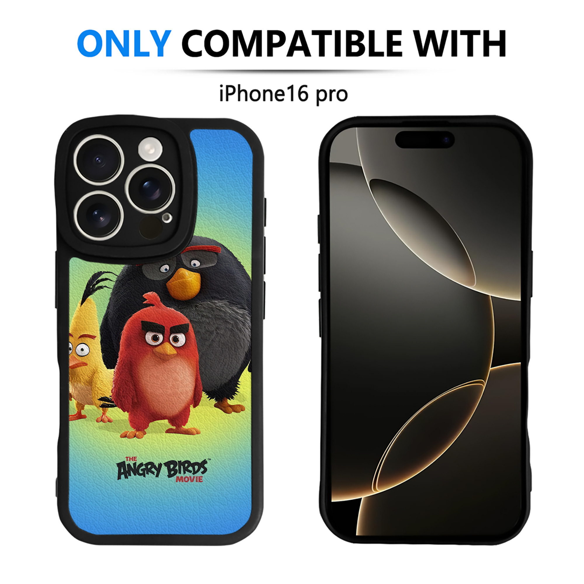（画像用） Angry Birds アングリーバード 【iPhone 16シリーズ対応】シリコンスマホケース（レザー調） 材質：シリコン